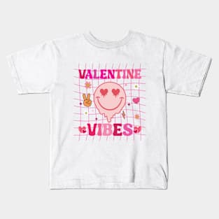 Groovy Valentine Vibes Valentines Day Shirts For Girl Women's Kids T-Shirt